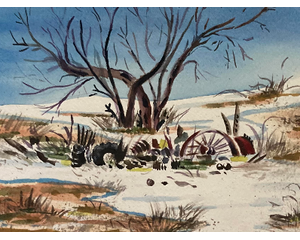 "Scrap Heap" Original Chris Wakefield Watercolor Painting